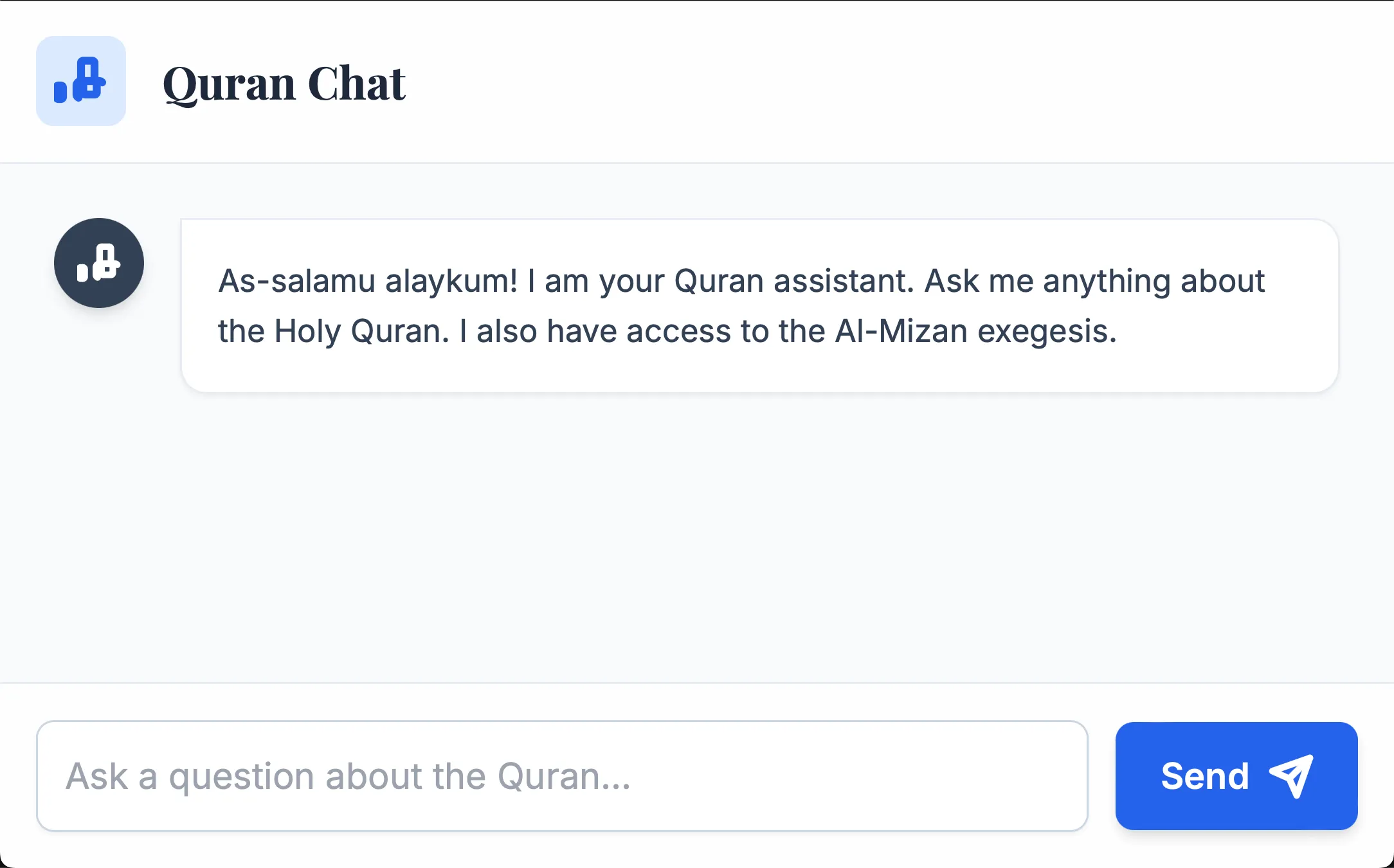 Screenshot of the Quran AI Bot